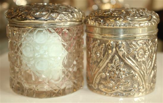 2 Victorian silver pin boxes